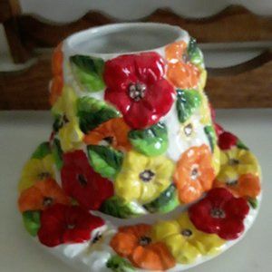 Ceramic Candle Shade with Matching Saucer - NIB